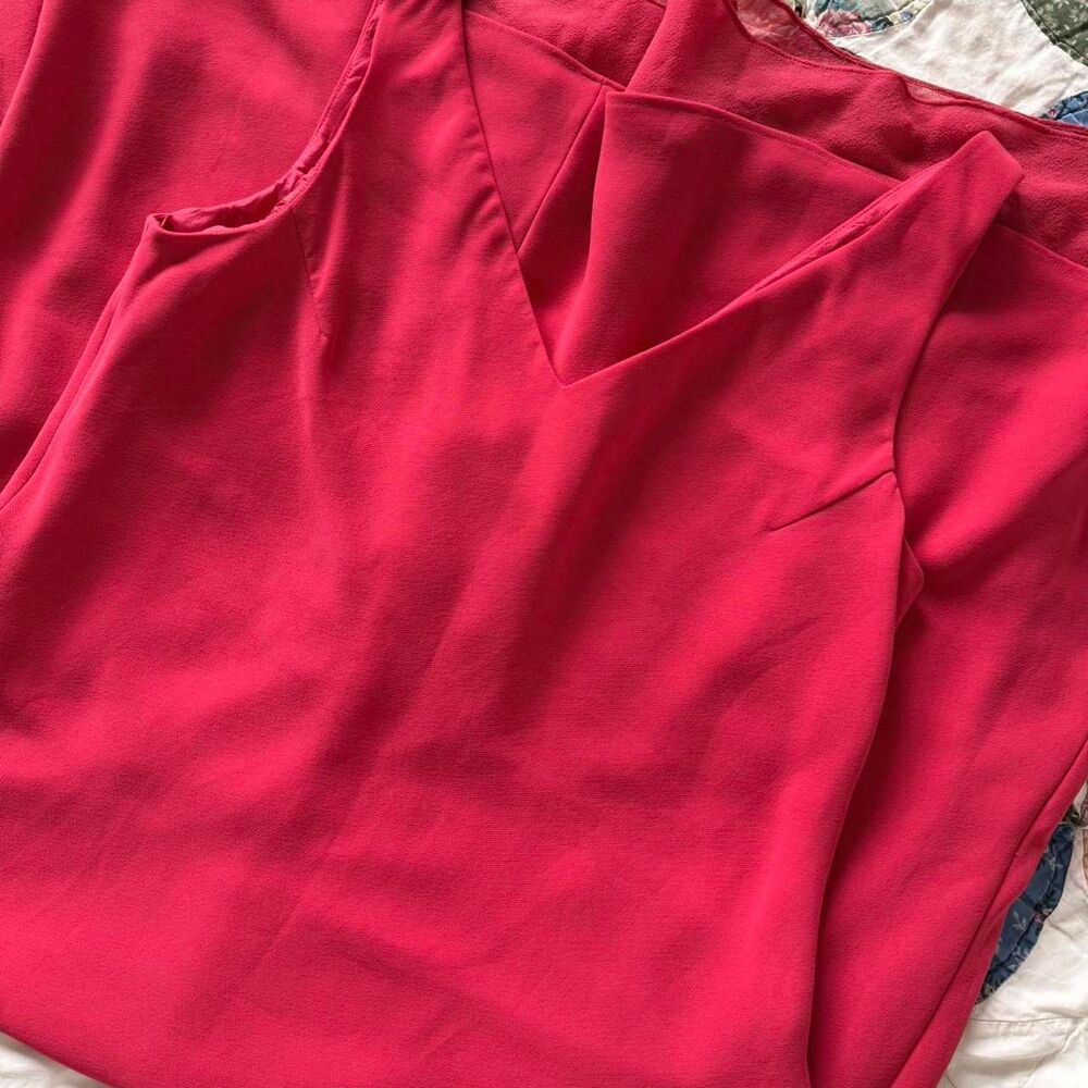 Vintage Women's V-Neck Pink Sleeveless Midi Dress Size 12